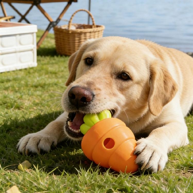 Chew Resistant Carrot Shape Pet Treats Feeder Toy Slow Feeder Food Dispenser For Dog Cats Mental And Physical Exercise