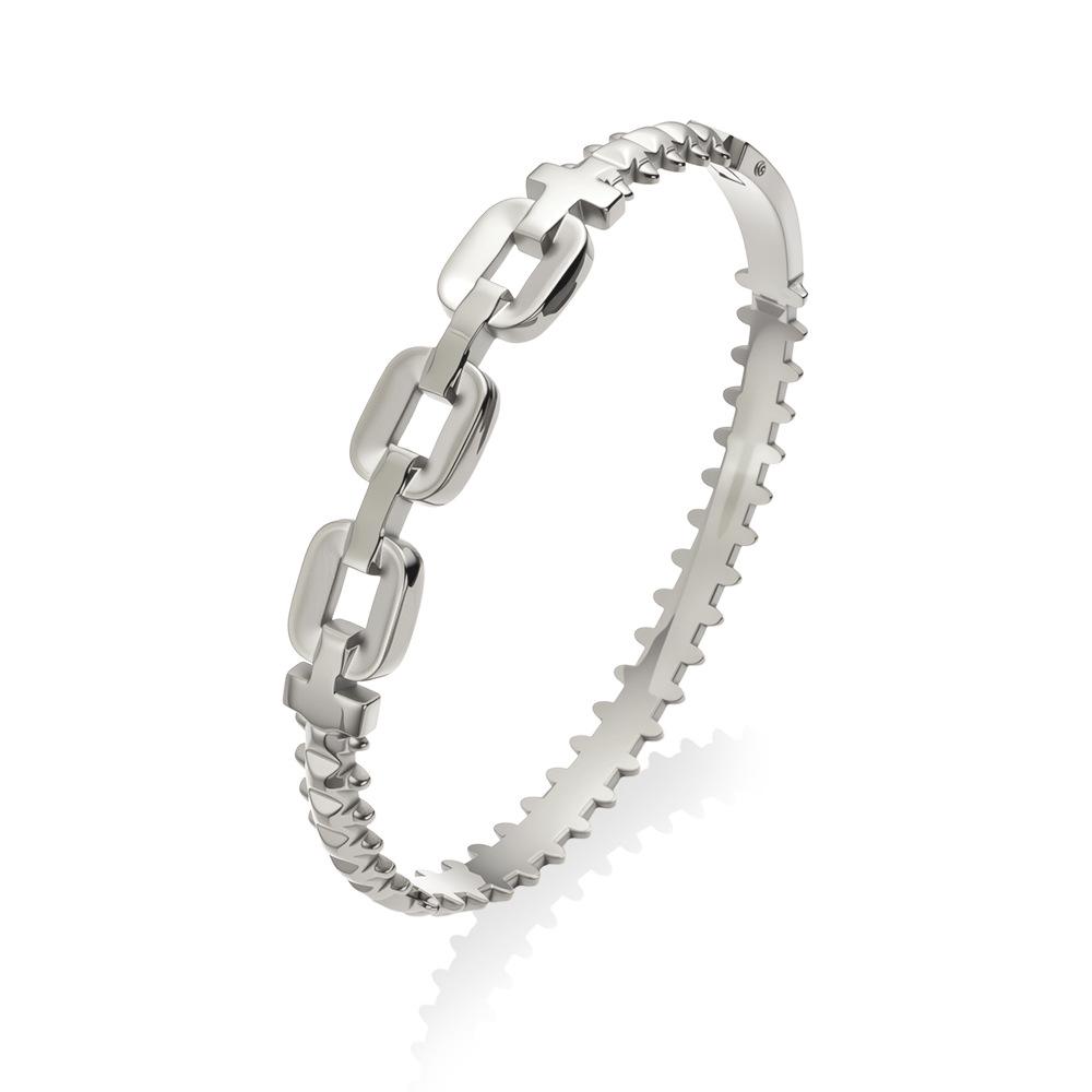Diamond Inlaid Stainless Steel Retro Rhombus Bracelet