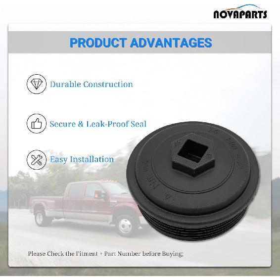 Fuel Filter Cap W/O-Ring For 2003-2007 Ford F250 F350 F450 F550 Super Duty International 6.0 7.3 Diesel Powerstroke 904-209 3Z9G270AA