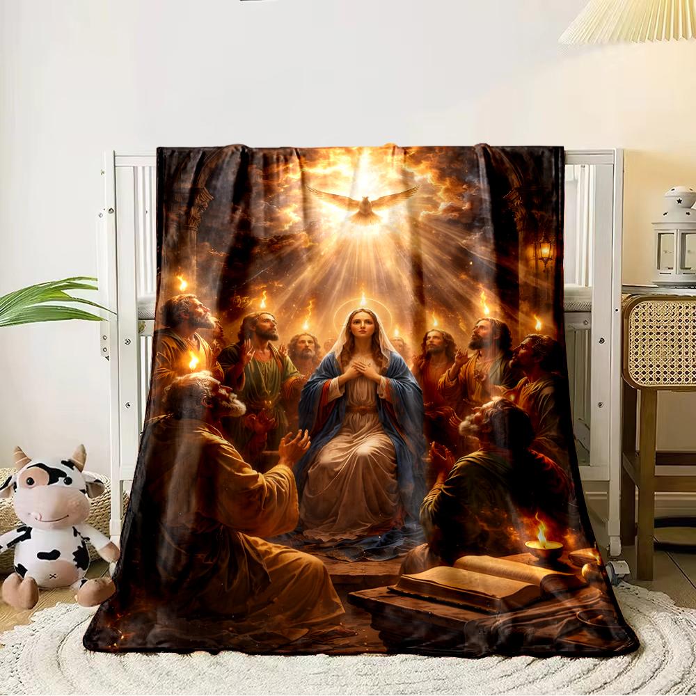 Holy Spirit Descent Art on BlanketFlannel blanket for bedroom, living room, sofa, and nap