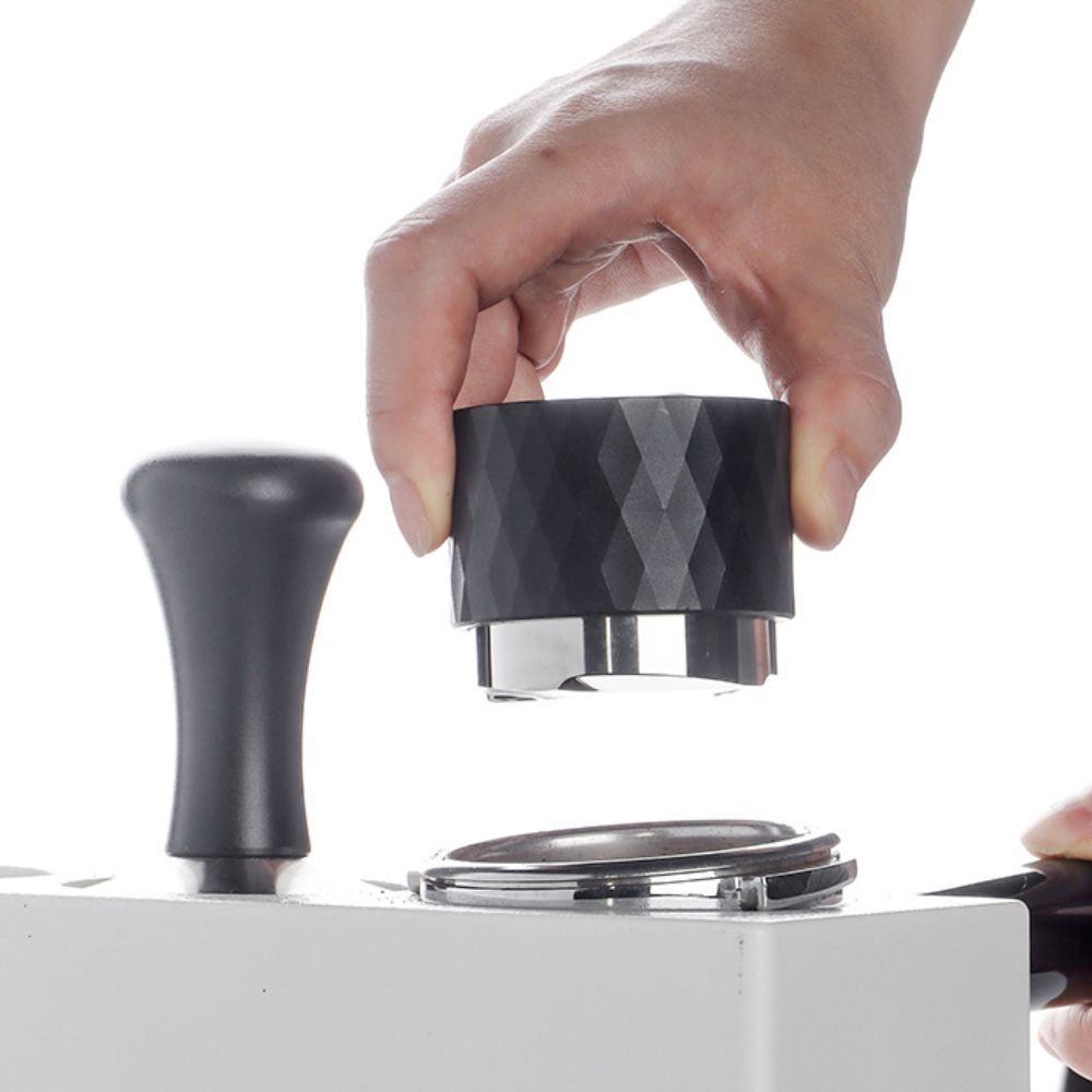 51/53/58mm Gravity Coffee Tamper Stainless Steel Whirlwind Pattern Base Coffee Powder Distributor Diamond Texture