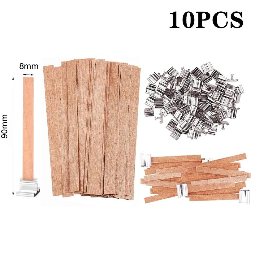 

200 шт. деревянных фитилей, деревянные ломтики фитиля для самостоятельного изготовления парафинового фитиля для свечей, соевый воск, арома-фитиль, деревянный фитиль для односторонних свечей