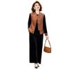 Stylish Spring Three-Piece Set: Chinese-Style Vest, Inner Top, and Pants for Middle-Aged and Elderly Women