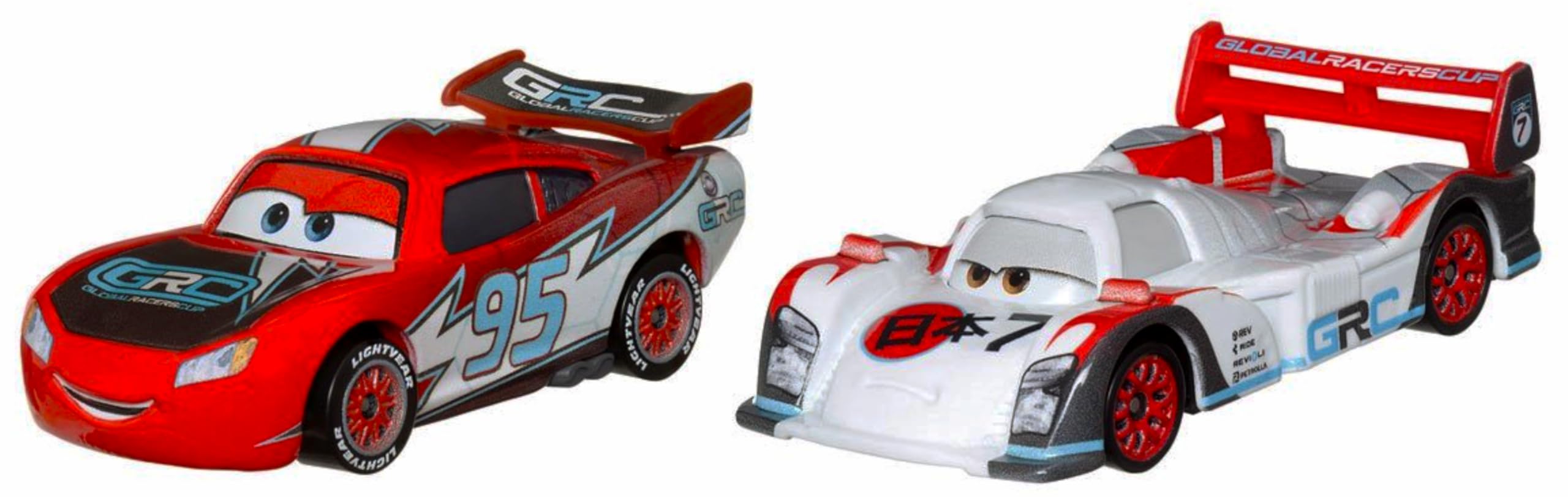 

Тачки 2024 Mattel 1:55 Литой набор из 2 мини-машинок GRC Global Racers Cup Молния Маккуин и Шу Тодороки Машинка-персонаж Pixar Мультфильм Анимация WGP Мир