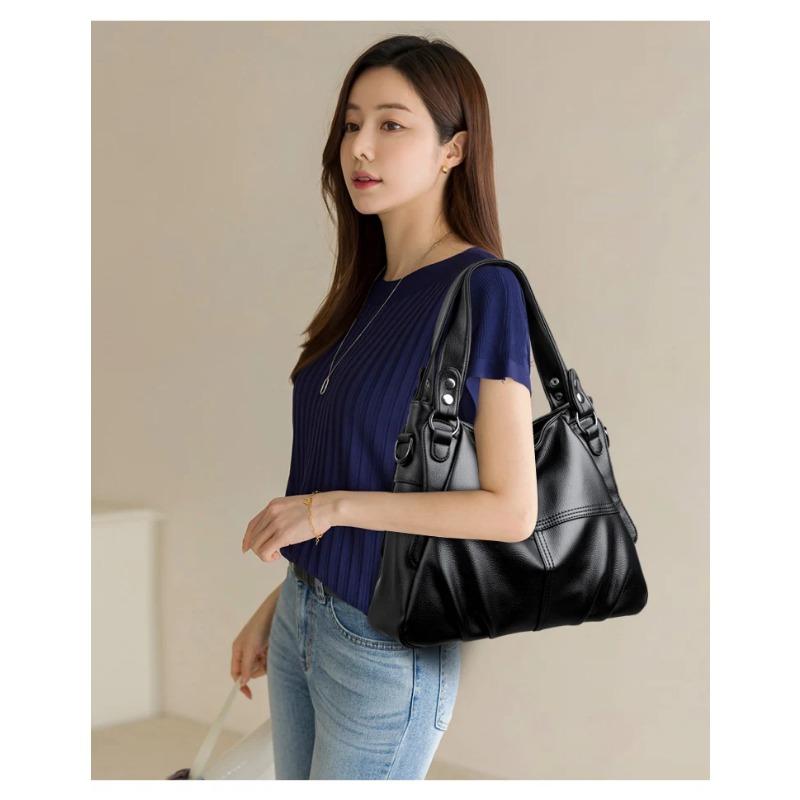 High Quality Soft Leather Handbags for Women 2023 Vintage Women's Shoulder Messenger Bag Luxury Large Capacity Female Sac A Main