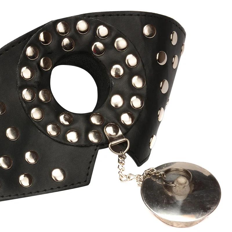 Sex Kůže Otevřená Ústa Roubík Orální Anální Zátka Fetiš Obojek Otrok Bondage Postroj Maska Kukla Produkty pro Dospělé Sexuální Hračky Pro Páry