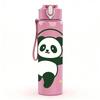 1PC Cute Panda Bear 750ml Color Plastic Sports Water Bottle Leakproof Flip Straw Lid Suitable for Sports Office Home Use
