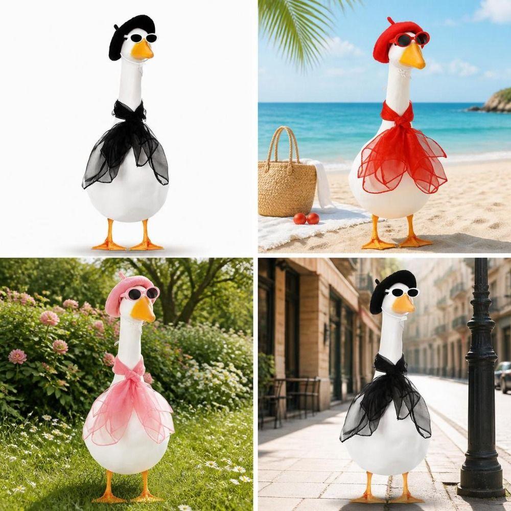 French Style Porch Goose Outfit Set Funny Goose Costume Set Cement Goose Outfit Carnival Party
