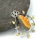 Natural Bumblebee Jasper Gemstone 925 Sterling Silver Jewelry  Pendant 1.83" AJP-95