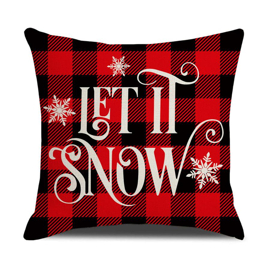 Christmas Pillowcase 4 PCS Decorative Square Pillowcase Without Pillow Core 45CM