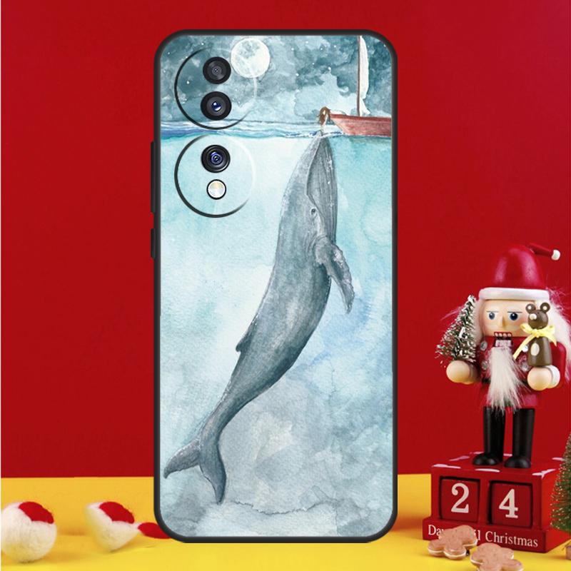 Cartoon Whale Case For Honor Magic 5 6 7 8 Pro Honor 200 400 50 70 90 Lite X8b X8c X9a X9b X9c Win RT Cover