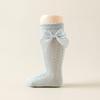 Baby Girl Knee High Socks with Bows Spring Summer Soft Cotton Ruffle Long Stockings Smooth Sole Infant Toddler Uniform Socks