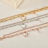 Fashion niche design personalized double-layer bracelet temperament versatile heart simulation pearl stainless steel bracelet