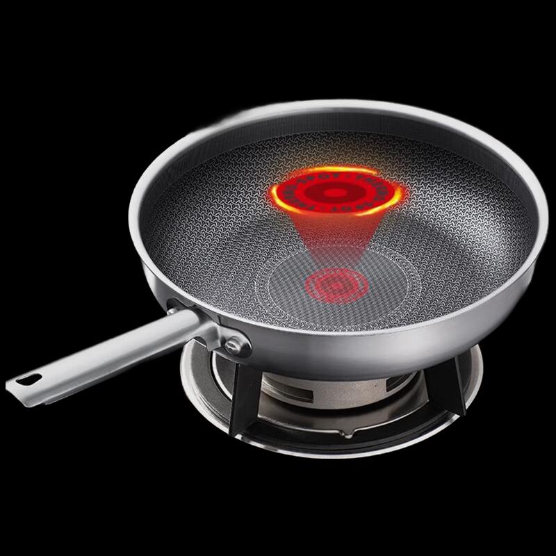 Supor 26cm Stainless Steel Frying Pan with Red Dot Indicator