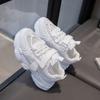 New summer white sneakers for children, dad shoes for boys and girls, breathable mesh Velcro running shoes, trendy