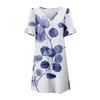 Summer Dresses For Women V Neck Ruffle Short Sleeve Casual Loose Printing Dress Beach Dress With Pockets