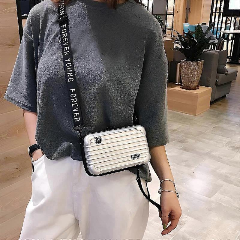 2025 New Mini Suitcase Bag for Women Mini Suitcase Crossbody Handbag with Shoulder and Hand Straps Cosmetic Bag