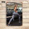 Metal Poster Fitness Girl Weightlifting Home Gym Wall Art