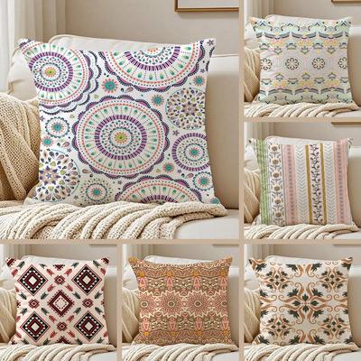 Bohemia Pillow Case Sofa and Living Room Decorative Cushion Covers Dust-proof and Mite-proof Invisible Zipper