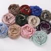 High Quality Pearls Chiffon Scarf Muslim Women Sequins Hijab Headwrap Arab Plain Turban Shawls Hair Accessories 175*70cm