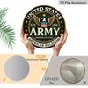 2D Flat, 1pc Round Aluminum US Army Metal Sign, "United States Army" Patriotic Wall Art with Eagle & Crest, Durable, Easy to Install, Perfect for