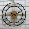 Large Arabic Roman Numerals Metal Wall Clock Quiet Movement Contemporary Styles Easy Installation For Indoor Space