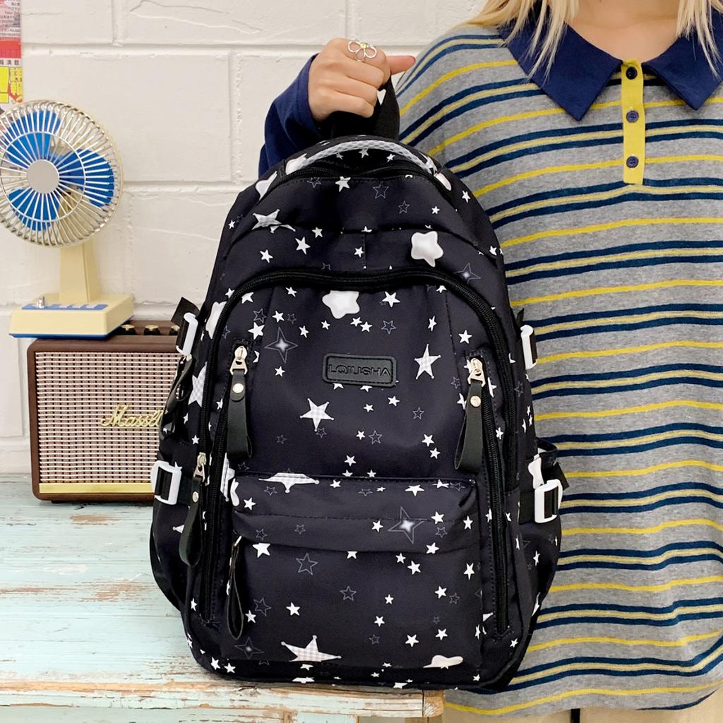 Schoolbag new large-capacity star backpack high-value fresh schoolbag lightweight travel schoolbag campus leisure backpack