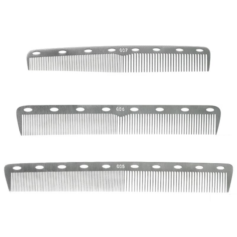 Professional Anti Static Metal Comb with Hanlde Fine Cutting Comb for Hair Styling Hairdressing