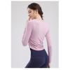 Pilates Long Sleeved Slimming And Fashionable Fitness Suit Top With Chest Cushion For Slimming, Dance Training, Running, Yoga Suit