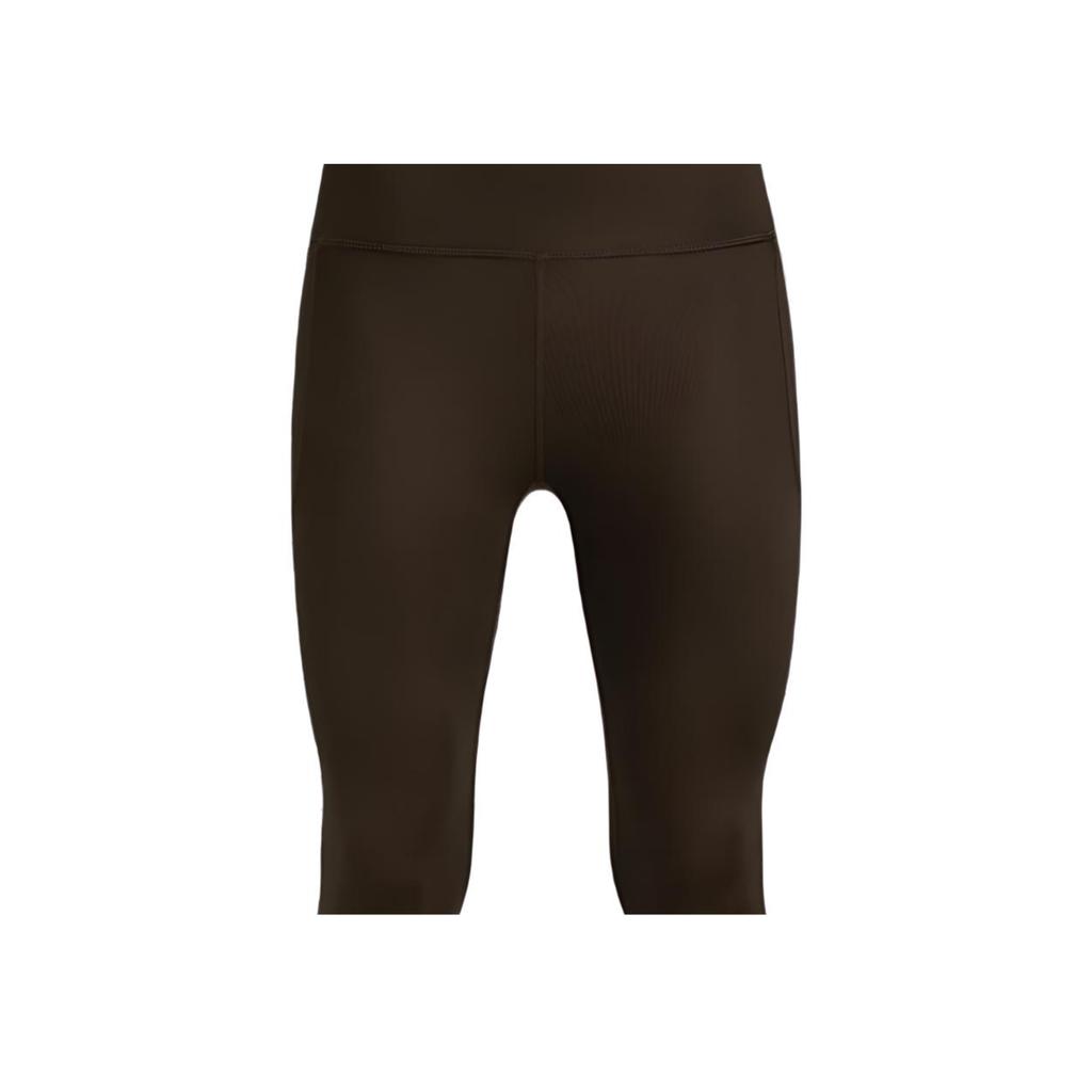 Under Armour Meridian Solid High Elastic High Waist Comfortable Nine Point Sports Pants Women Bottoms Olive-Brown 1382535-230