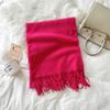 Solid color scarf women's winter new imitation cashmere scarf multi-color warm scarf long shawl