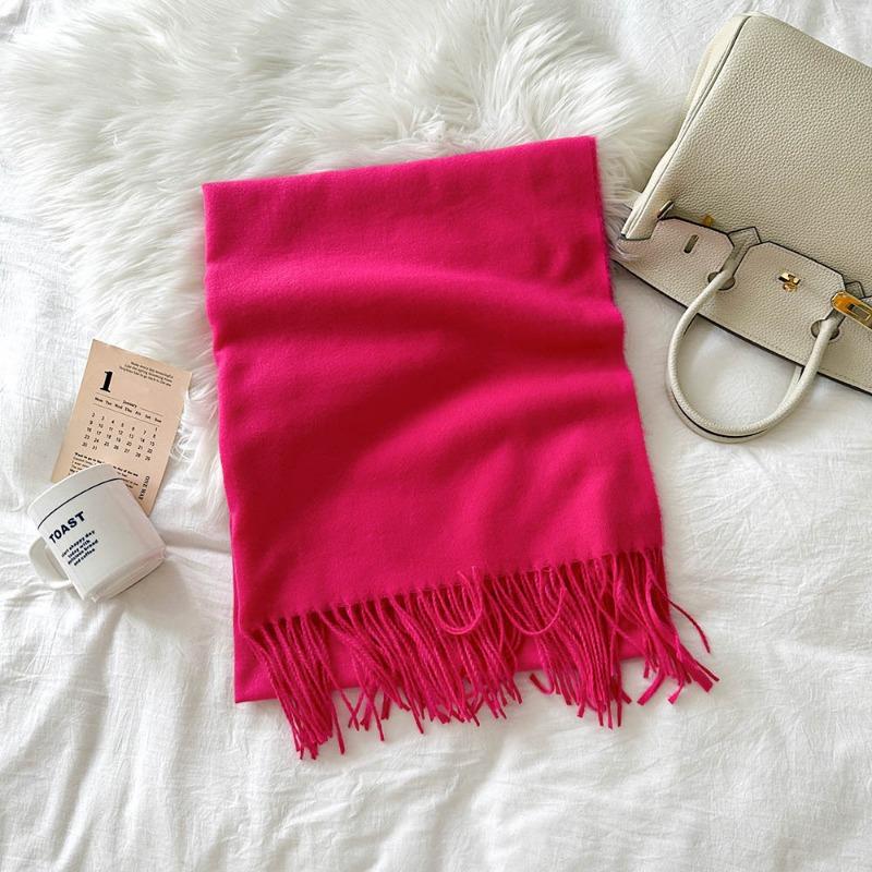 Solid color scarf women's winter new imitation cashmere scarf multi-color warm scarf long shawl