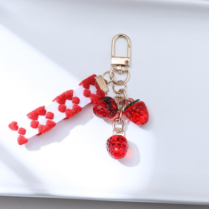 Strawberry Charm Transparent Keychain