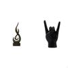 Abstract Flame Hand Gesture Statue Modern Figurine Creative Finger Sculpture for Living Room Bedroom