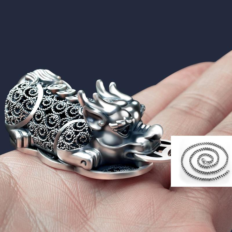 999 Sterling Silver Car Keychain Pendant Men's and Women's Personalized Creative High-end Key Ring Silver Car Hanging Silver Jewelry