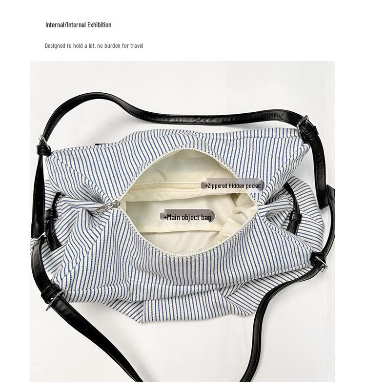 2026 Damen Große Gestreifte Canvas-Tragetasche - Lässige, Vielseitige Einzelschultertasche