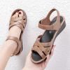 Large size women's sandals 2025 summer new rubber and plastic Velcro flat sole middle-aged and elderly soft sole mother-in-law sandals mother shoes