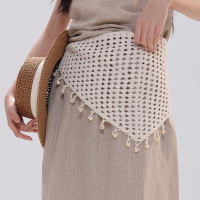 Multifunctionele Dames Etnische Stijl Uitgesneden Kwastjes Taille Sjaal Voor Zomerse Laagjes