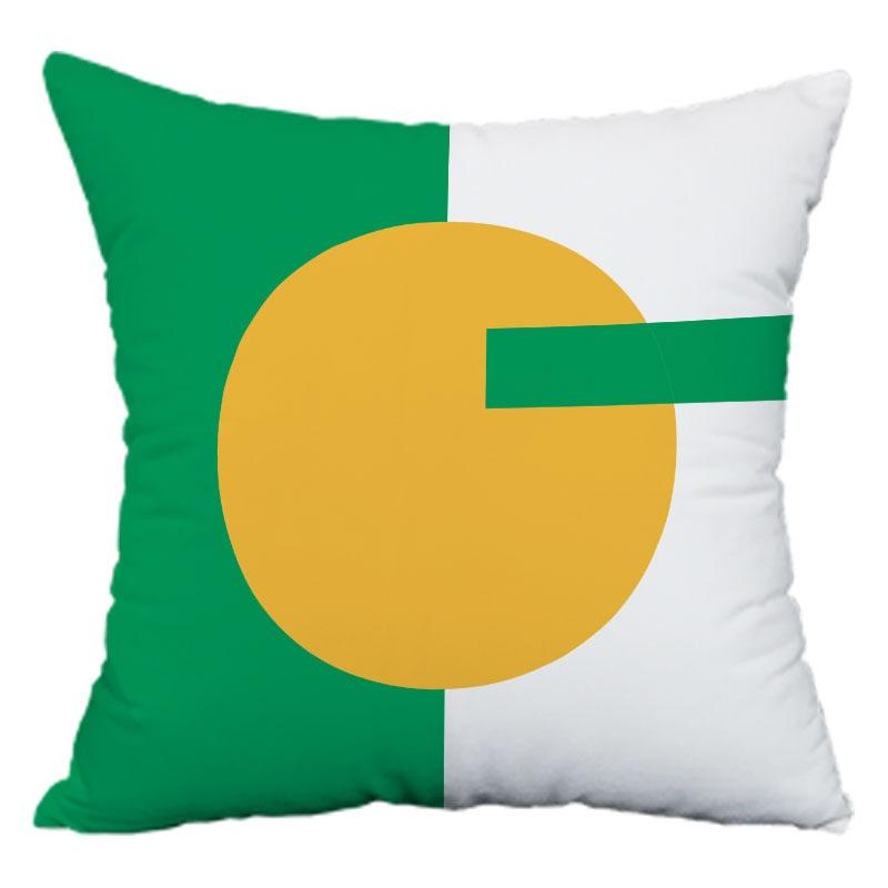Green and Yellow Geometric Pillowcase Dormitory Decoration Office Living Room Sofa Home Pillowcase