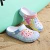 Summer Men's & Women's Sandals Tie-Dye Pattern Clogs Slip On Lightweight Two-Way Wear Garden Clogs Non-Slip Beach Slides