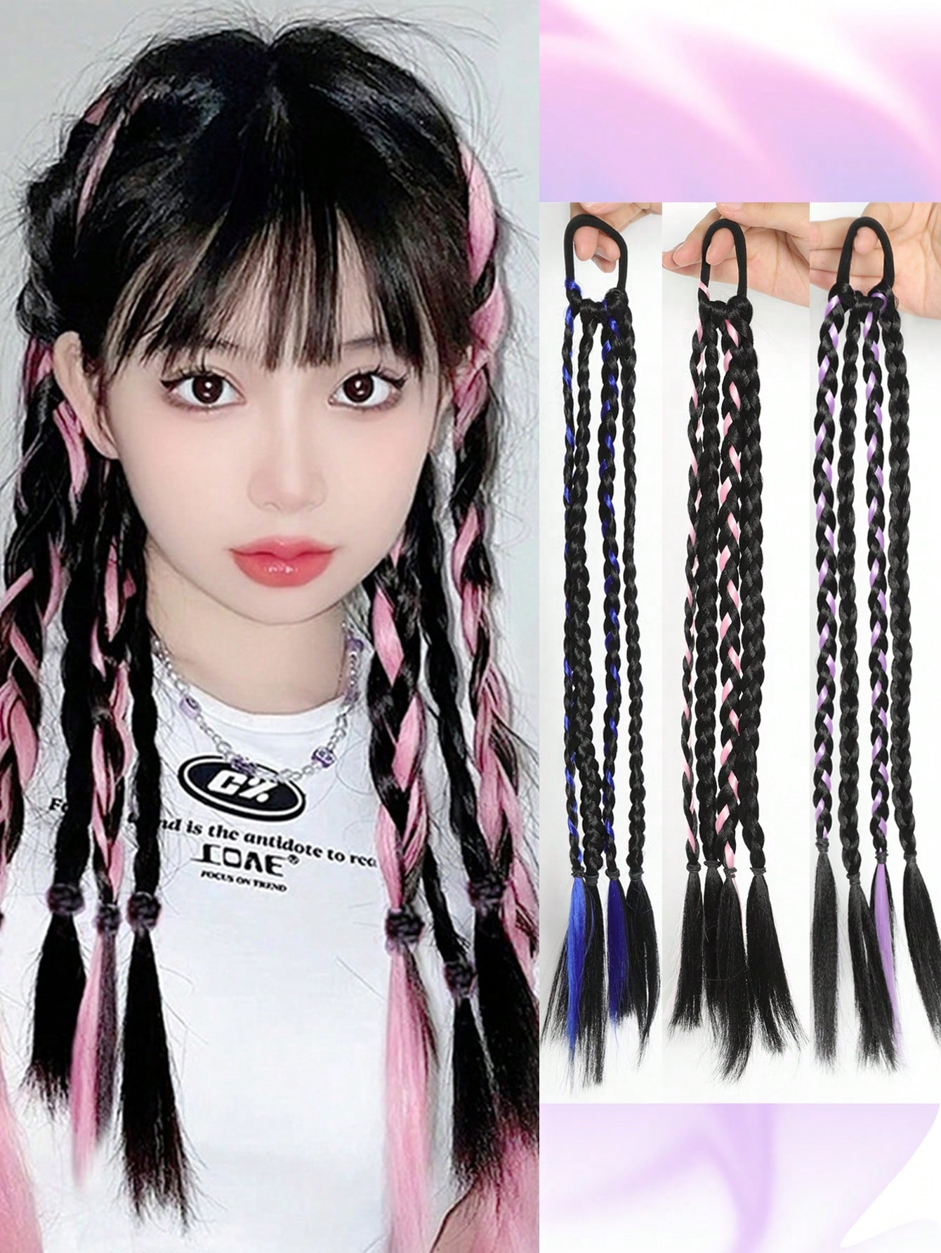 

Синтетический длинный конский хвост, удлиненная боксерская коса с эластичной петлей для волос, пузырчатая коса, двойная пряжка для конского хвоста, термостойкая боксерская коса 18inch