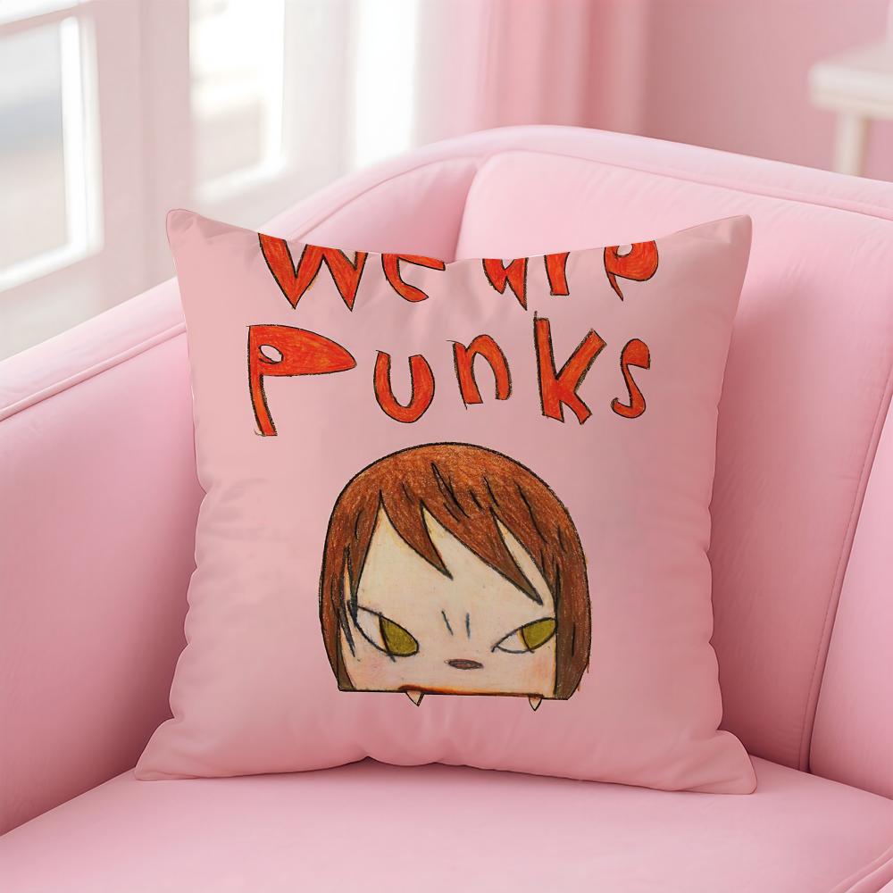 artist cute YYoshitomo NNara Cushion Cover Pillow Case Soft Friendly Fabric  Concealed Zipper