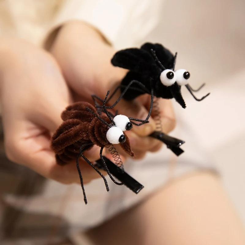 1 Piece Cute Insect Spring Hair Clip Creative Mosquito Plush Toy Hairpin Funny Children Joke Props Photo Prop Girls Decor