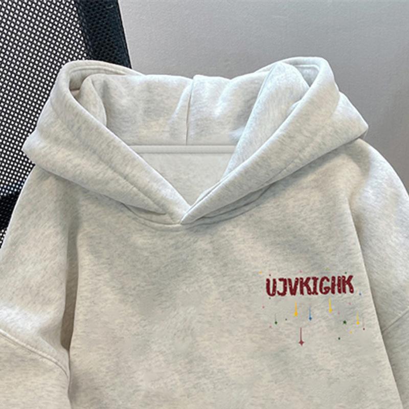 Season Hooded Fleece Thickened Sweater Male Trend Male Season Teen Hoodie Female Ins