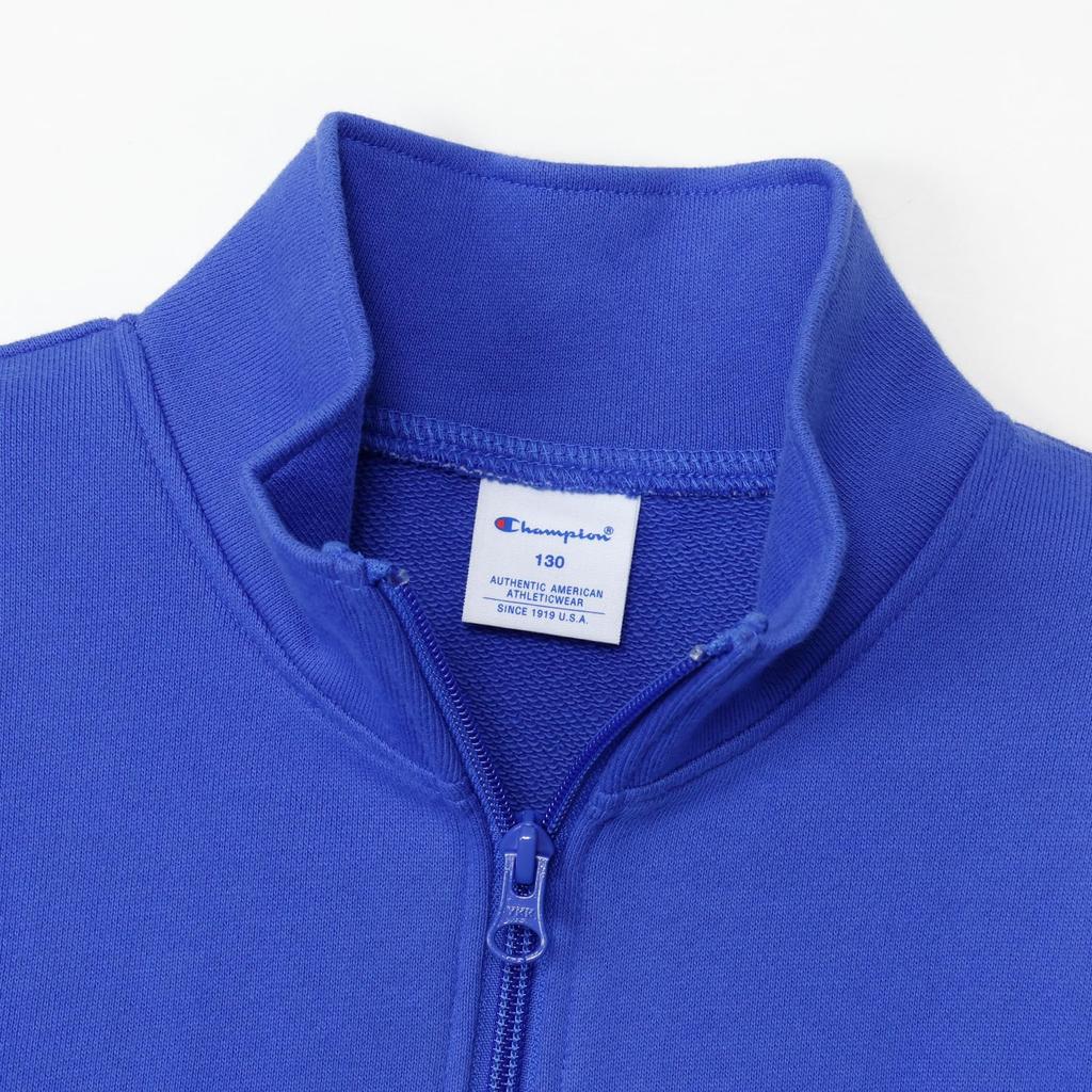 Champion Long Sleeve Fleece Logo Kids Size 140 Kids' Sweatshirt, 100% Cotton, Lining, One-Point Embroidery, Half-Zip Sweatshirt, Basic, CKSY009Z,
