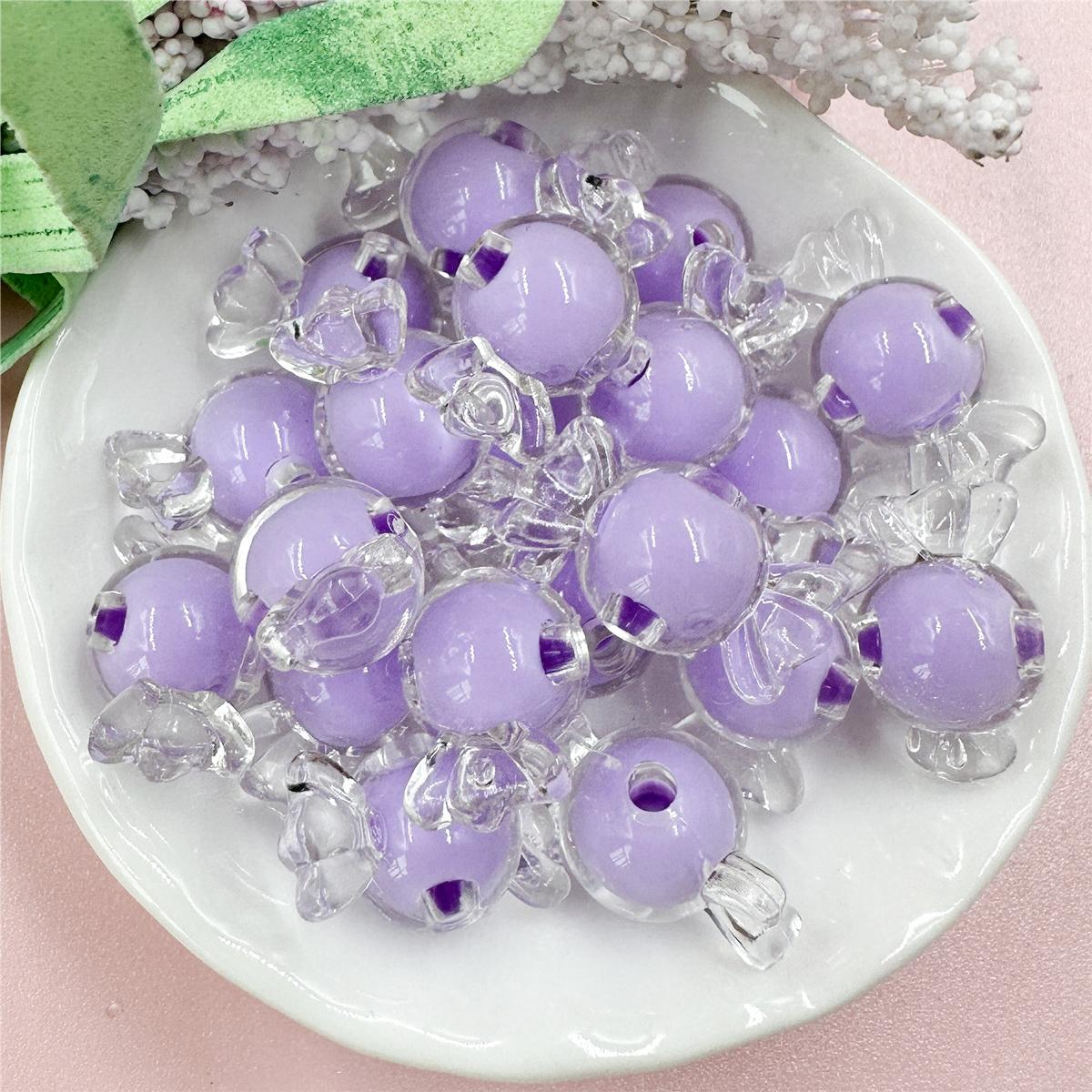 

20 шт. акриловые бусины 11,5*21,3 мм DIY аксессуары свободные бусины для волос веревка браслет ювелирные изделия прозрачные конфетные бусины фиолетовый