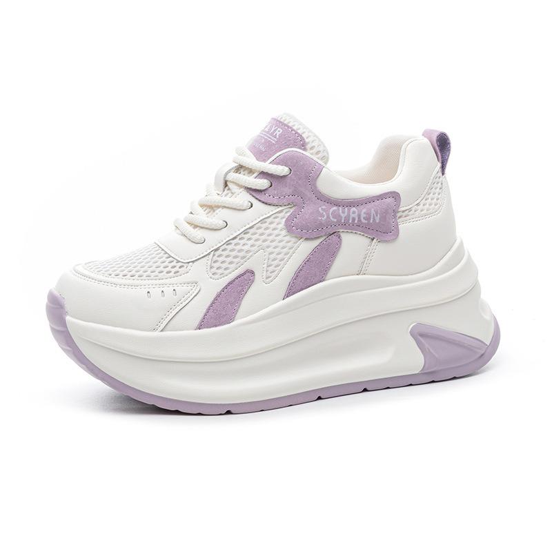 Kleiner Mann dicke Sohle höhenverstellend Damen neue kleine weiße Schuhe lässige Mode vielseitig atmungsaktiv Sport Damenschuhe