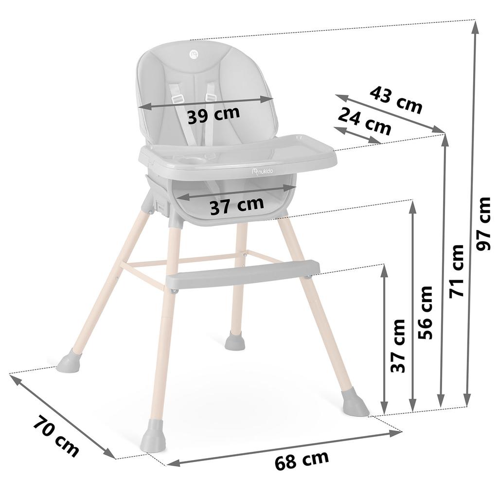 Silla de alimentación Nukido Tilo Gris