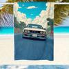 1Pc Men'S Dream Car Printed Beach Towel - Soft, Absorbent, Quick Drying - Suitable For Swimming, Camping, And Bathing