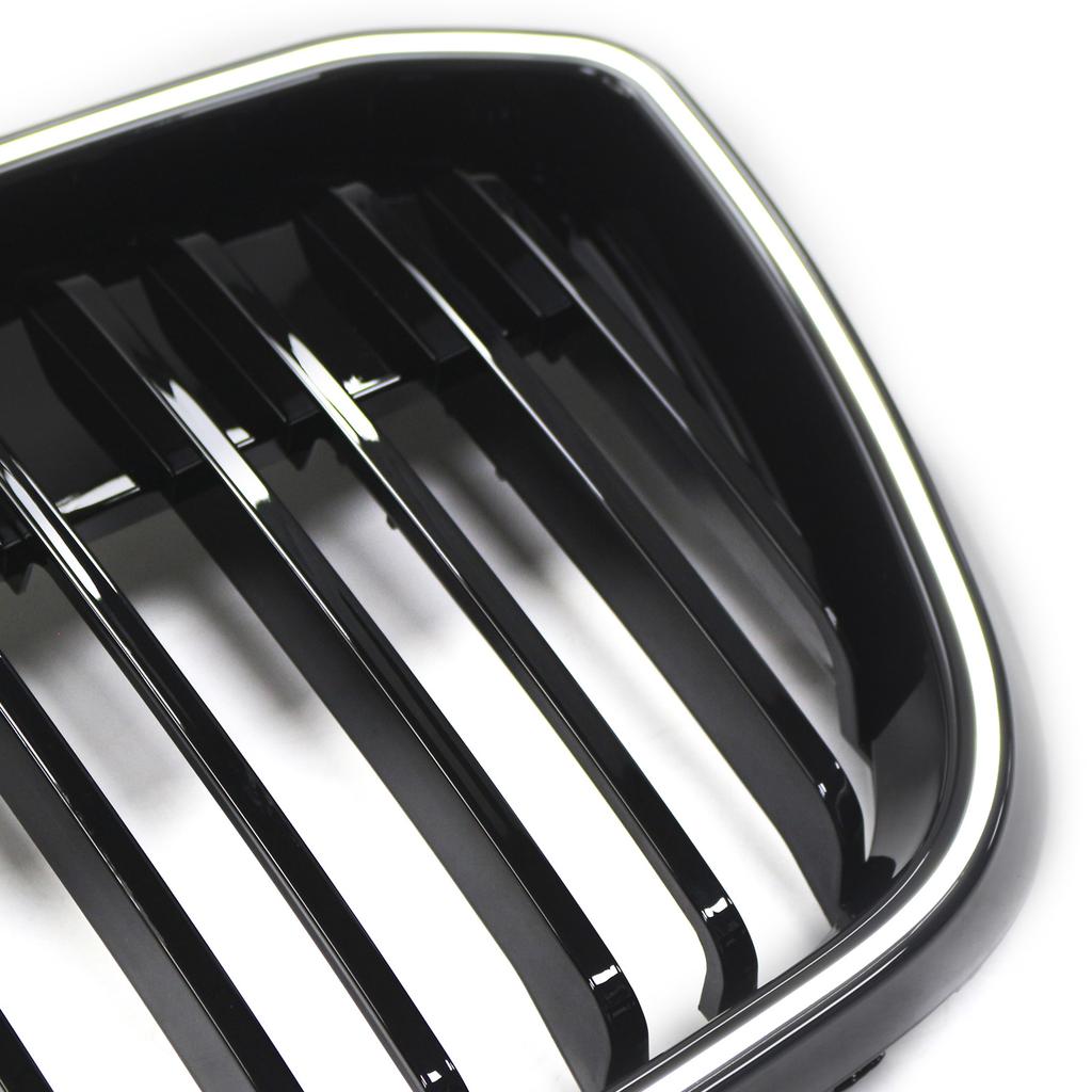 Double Slat Black Front Kidney Grill Grille Fit BMW IX3 G08 LCI 2022-2024